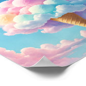 Weiche Wolkeneis in Pastellfarben Poster (Ecke)