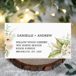 Weiche, zarte Pampas-GrassWedding Adressaufkleber