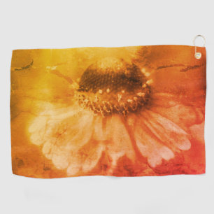 Weiche Zinnia-Margerite in altmodischer Sepia Golfhandtuch