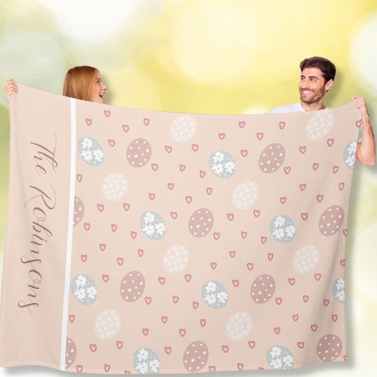 Weicheier für Ostern und Herz Fleecedecke