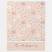 Weicheier für Ostern und Herz Fleecedecke (Vorderseite)