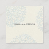 WEICHELEGANTER MINIMAL-AQUA BLAUE BLUE FLORAL PERS QUADRATISCHE VISITENKARTE (Vorderseite)