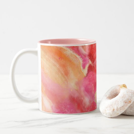 WEICHEN ALS STEIN ZWEIFARBIGE TASSE (Mit Donut)