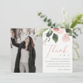 WEICHEN PINK BLUSH ROSE BRAUTPARTY DANKE IHNEN FOT EINLADUNG (Stehend Vorderseite)