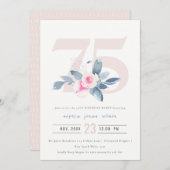 WEICHER AQUA BLUSH BLUE BLUE FLORAL 75 JEDES ALTER EINLADUNG (Vorne/Hinten)