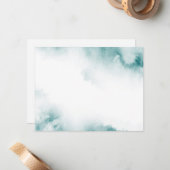 Weicher Aquamariner Abstrakter Rahmen Mitteilungskarte (Vorderseite/Rückseite Beispiel)