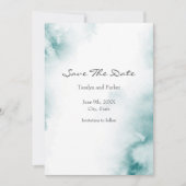Weicher Aquamariner Abstrakter Rahmen Save The Date (Vorderseite)
