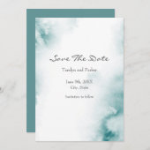 Weicher Aquamariner Abstrakter Rahmen Save The Date (Vorne/Hinten)
