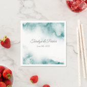 Weicher Aquamariner Abstrakter Rahmen Serviette (Beispiel)