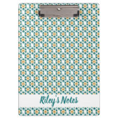 Weicher Aquamariner Blumenname Klemmbrett (Vorderseite)