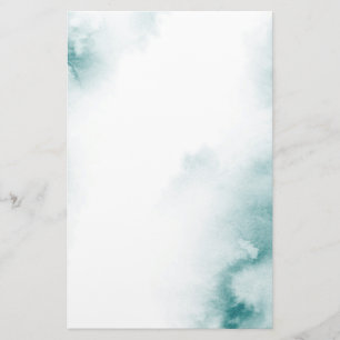 Weicher aquamariner Watercolor-abstrakter Rahmen Briefpapier