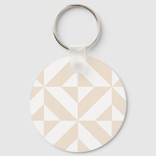 Weicher Beige Geometrischer Deco-Würfel Schlüsselanhänger
