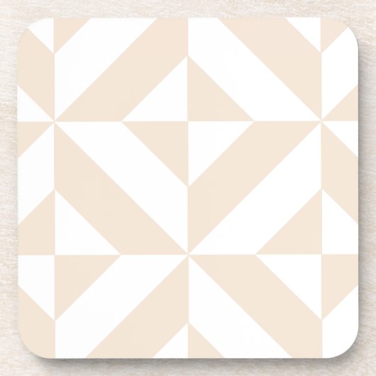 Weicher Beige Geometrischer Deco-Würfel Untersetzer (Vorderseite)