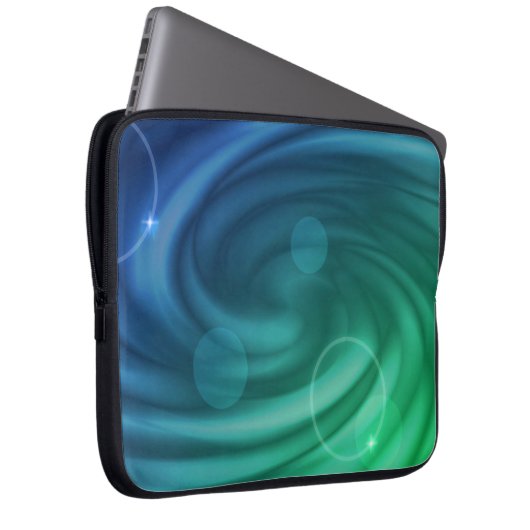 Weicher Blau und grüner Farbmix Laptopschutzhülle (Vorne Rechts)