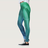 Weicher Blau und grüner Farbmix Leggings (Links)