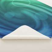 Weicher Blau und grüner Farbmix Sherpadecke (3/4)