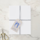 Weicher blauer Coquette-Bogen Personalisiertes Ges Geschenkanhänger (Mit Garn)