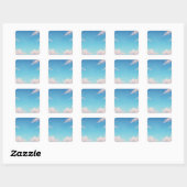 Weicher blauer Himmel Quadratischer Aufkleber (Blatt)