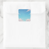 Weicher blauer Himmel Quadratischer Aufkleber (Tasche)