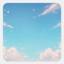 Weicher blauer Himmel Quadratischer Aufkleber