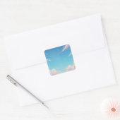 Weicher blauer Himmel Quadratischer Aufkleber (Umschlag)