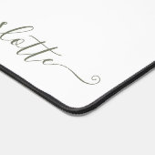 Weicher Blumenrahmen mit Foto & Name Schreibtischunterlage (Ecke)