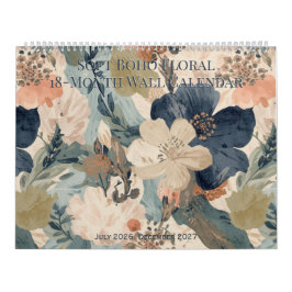 Weicher Boho-Blumenkalender für 18 Monate an der W Kalender