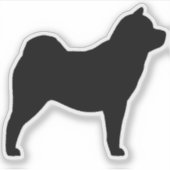 Weicher Chow Dog Silhouette Vinyl Sticker (Vorderseite)