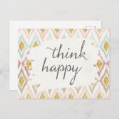 Weicher Deko V | denken glückliches Postkarte (Vorne/Hinten)