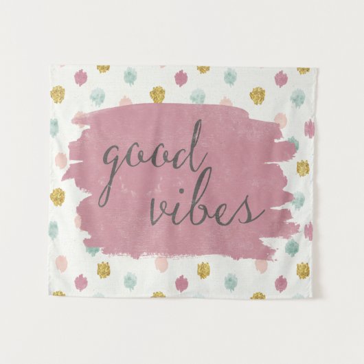 Weicher Dekoiv | guter Vibes Wandteppich (Vorderseite (Horizontal))