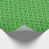 Weicher Diamant des Smaragdgrüns mit Blumen Geschenkpapier (Ecke)