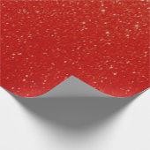 Weicher dunkelroter Glitzer-Druck Geschenkpapier (Ecke)