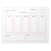 Weicher, eleganter, einfacher Wochenplaner Notizblock (Vorderseite)