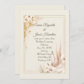 Weicher floraler Hochzeitsrahmen Einladung (Vorne/Hinten)