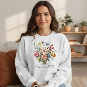 Weicher floraler Mama Est femininer Mutter-Stil Sweatshirt