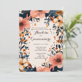 Weicher, floraler Rahmen Quinceañera CUSTOM Foto Einladung (Stehend Vorderseite)