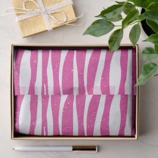 Weicher hübscher rosa Glitzerzebra-Tierdruck Seidenpapier (Geschenk)