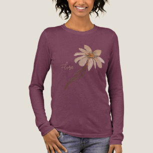Weicher Lila und Glitzer Rosa Blumenschlauch Tri-Blend Shirt