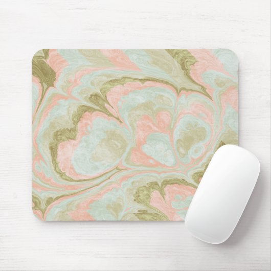 Weicher Marmor Swirl Muster Minze, Korallen und Ol Mousepad (Mit Mouse)