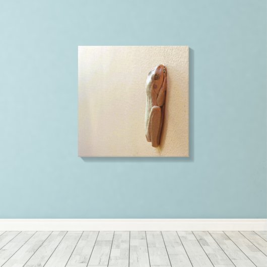 Weicher Milchfrosch auf gesteppten Leinwand (Insitu (Holzboden))