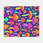 Weicher Nebel: Cartoon-Pilz-Patch Fleecedecke (Vorderseite (Horizontal))