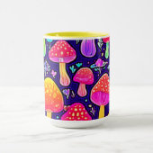 Weicher Nebel: Cartoon-Pilz-Patch Tasse (Zentrum)