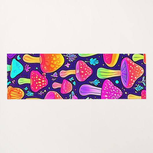 Weicher Nebel: Cartoon-Pilz-Patch Yogamatte (Rückseite (Horizontal))