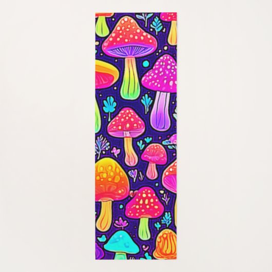Weicher Nebel: Cartoon-Pilz-Patch Yogamatte (Rückseite)