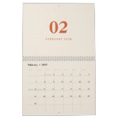 Weicher neutraler Ton Minimalistisches Design Kale Kalender (Feb 2027)