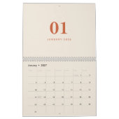 Weicher neutraler Ton Minimalistisches Design Kale Kalender (Jan 2027)