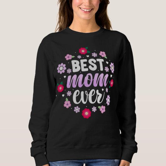 Weicher Pastell-Blumenkranz Beste Mutter Aller Zei Sweatshirt (Vorderseite)