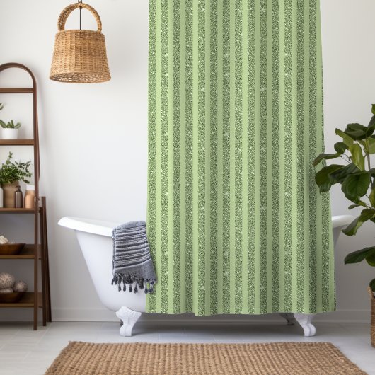 Weicher Pistazien-Glitter-Stil Minimal-Muster Duschvorhang