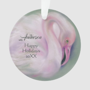 Weicher rosa Flamingo-personalisierter Ornament
