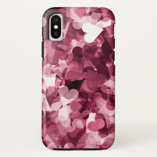 Weicher rosa Kawaii Herz-Hintergrund Case-Mate iPhone Hülle (Rückseite)